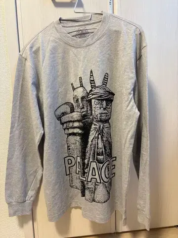PALACE 그레이 롱 슬리브 T셔츠