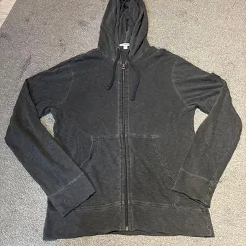 다크 그레이 풀 지퍼 후드티