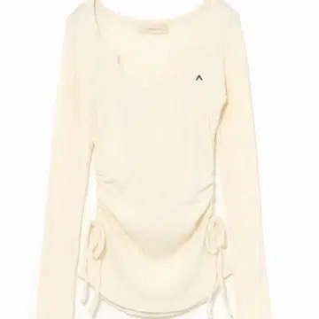 andmary Lala shirring ribbon tops ivory