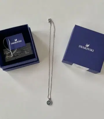 Swarovski 실버 블루 펜던트 목걸이