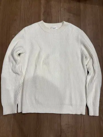 UNITED ARROWS 화이트 리브 스웨터