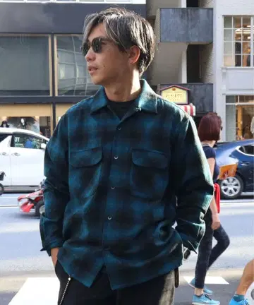 새상품 FJ 감수 옴브레 보드 셔츠 백넘버 펜들턴