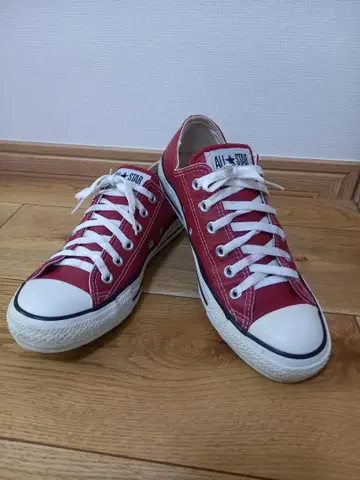 CONVERSE 빨간색 가죽 로우컷