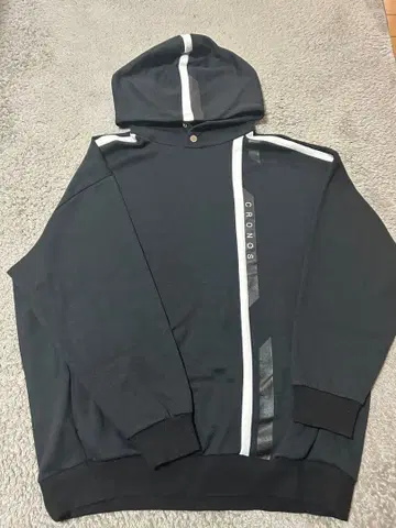 CRONOS 블랙 후드티 후드 부착 사이즈 L