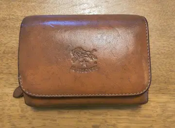 IL BISONTE 접이식 지갑 브라운 수납 봉투 포함