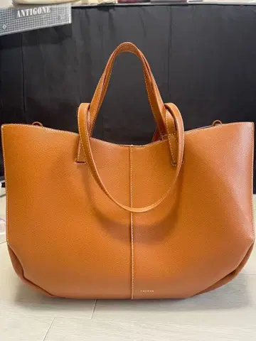 브라운 토트백 합성 피혁