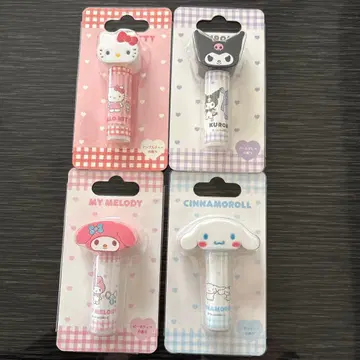 산리오 마스코트 부착 립 크림 4종 세트