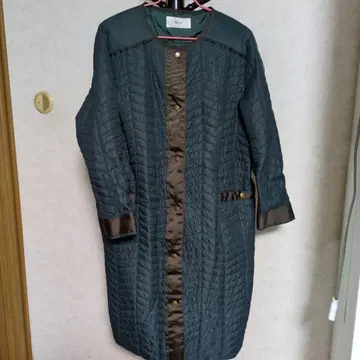 BUI 다크 그린 퀼팅 다운 코트