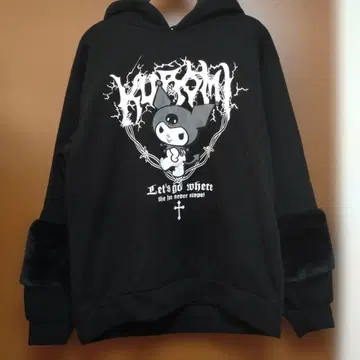 산리오 쿠로미 귀 달린 후드티 트레이닝복 사이즈 M 색상 블랙