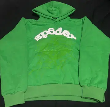 sp5der 그린 라이트스톤 후드티