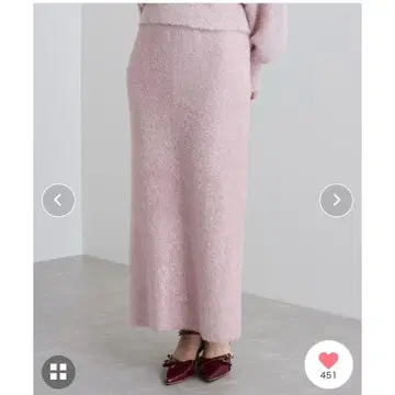 VIS 라메 샤기 니트 스커트