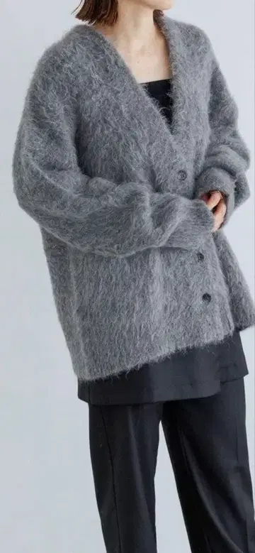 FOR SERIES 5 게이지 헤어리 샤기 가디건