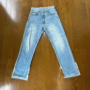 오메카시 컷오프 디자인 라이트 블루 데님 S 사이즈