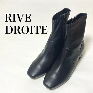 새상품급 RIVE DROITE 가죽 스트레치 숏부츠 일본제 천연 가죽