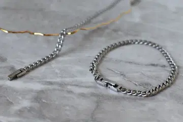 실버 커브 체인 팔찌