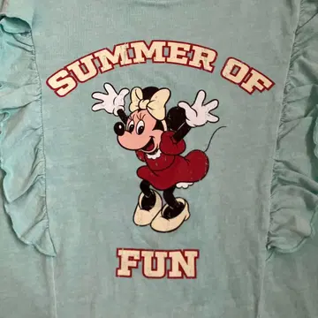 디즈니 미니 마우스 프릴 반팔 T셔츠 그린 M 사이즈