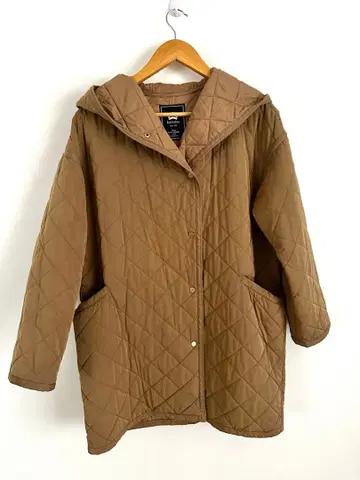 komatsu 브라운 퀼팅 코트 자켓