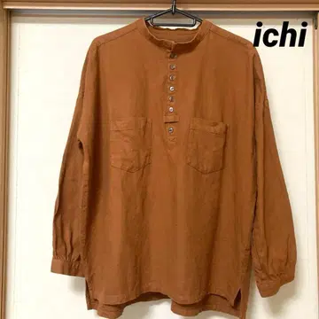 이치 ichi 코튼 풀오버 셔츠 블라우스 긴팔 루즈핏 프리
