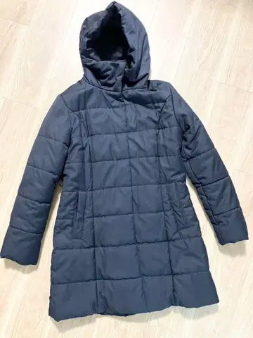 컴시즘 네이비 후드 부착 다운 자켓