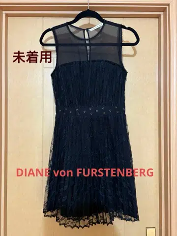 DIANE von FURSTENBERG 블랙 슬리브리스 원피스