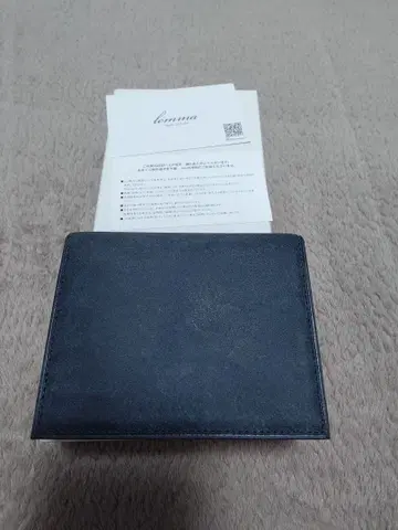 렌마 마리스코 접이식 지갑 천연 가죽 네이비