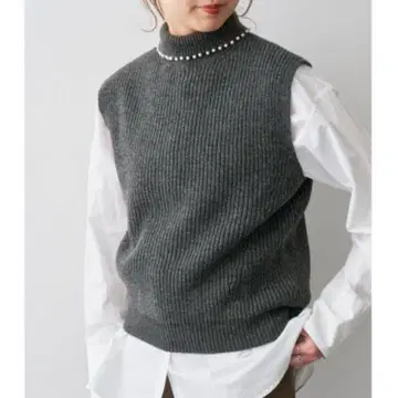 spick&span 펄 하이넥 니트 베스트 2024AW