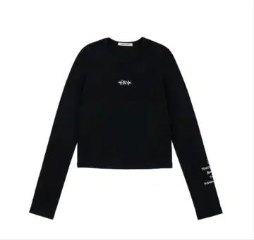 TXT 크롭 티셔츠 롱티