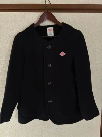 단톤 노카라 자켓 네이비 울 혼방