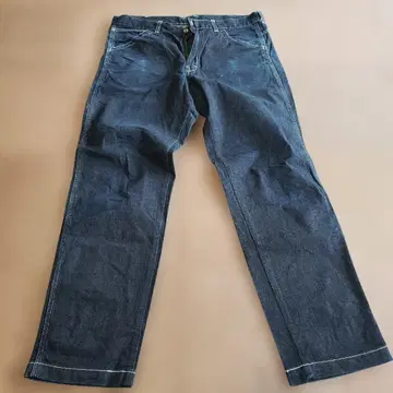 다크 블루 스트레이트 데님 팬츠