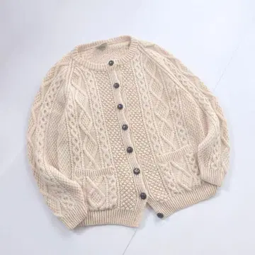 아일랜드제 Carraig Donn 아란 니트 메리노울 L A6