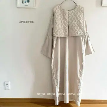 apres jour clair 퀼팅 베스트 원피스 109b