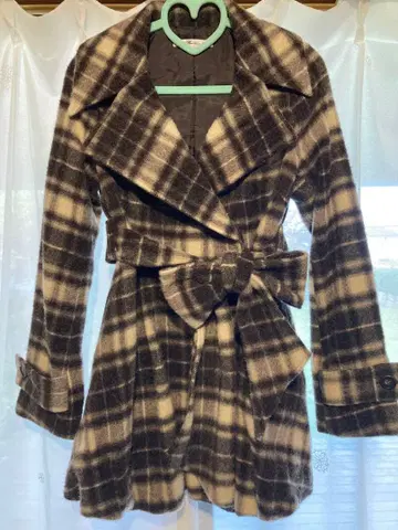 퍼즐 울 체크 코트 일본제