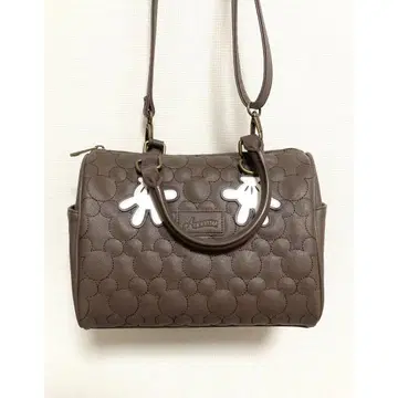 Areeam 새상품급 브라운 미키 퀼팅 보스턴 백