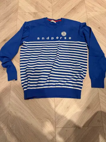 andperse 스트라이프 니트 스웨터 파랑