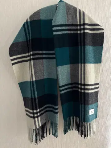 PLST 캐시미어 체크 무늬 스톨 머플러