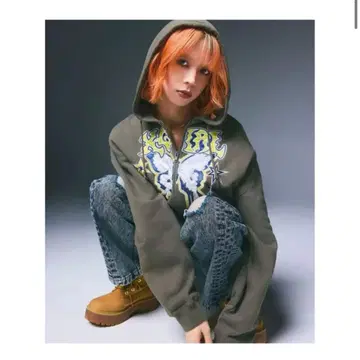 X-girl BUTTERFLY ZIP UP HOODIE