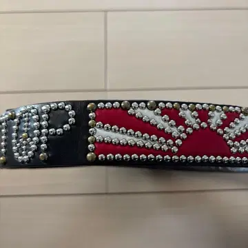 STOP LIGHT 스터드 실버 장식 가죽 벨트