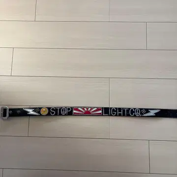 STOP LIGHT 스터드 실버 장식 가죽 벨트 할리 아메리칸 바이크