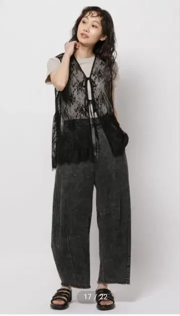 니코앤드 데님 코쿤 배럴 팬츠