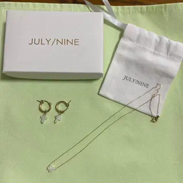 JULY/NINE 크로스 참 목걸이 귀걸이 세트