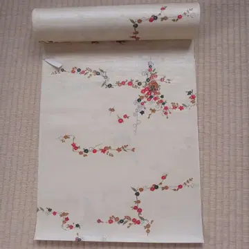 #64 [ 대량 구매 환영 ] 순수 실크 옷감, 크림색에 작은 꽃 무늬