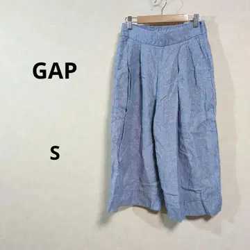 GAP 갭 파랑 플리츠 와이드 팬츠 여성용 S 린넨 /165