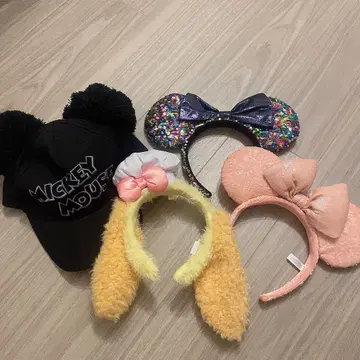 디즈니 머리띠 캡 세트