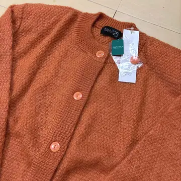 쇼와 레트로 오렌지 니트 가디건 앞면 버튼 포함 백화점 구매
