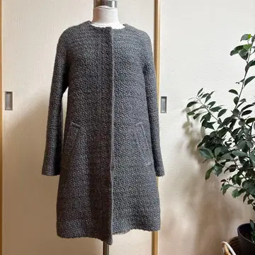 GREEN LABEL RELAXING 울 혼방 노카라 코트 38