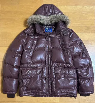 y2k 퍼 달린 다운 자켓 브라운