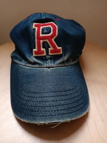 할리우드 런치마켓 데님 캡 R 로고 자수