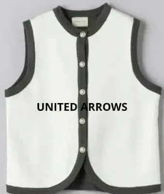 UNITED ARROWS 바이컬러 메탈 버튼 니트 베스트