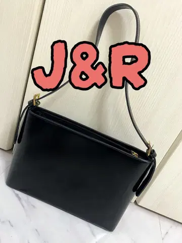 j&r 천연 가죽 핸드백 숄더백 블랙