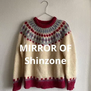 MIRROR OF Shinzone 모헤어 혼방 노르딕 니트 레드